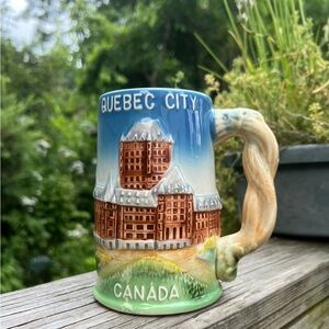 Vintage Pottery Leftin Quebec City Mug / Stein Japan 5.25” H Some Crazing